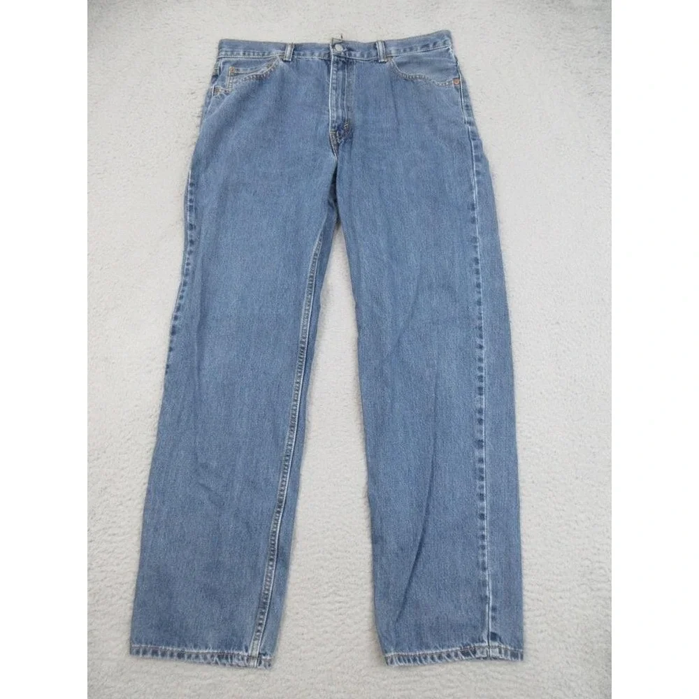Levis 550 Relaxed Fit Jeans Mens 34x32 Blue Tapered Denim Medium Wash Red Tab